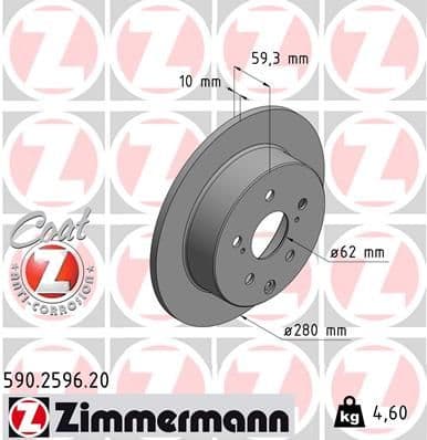 Disc frana ZIMMERMANN COAT Z 590.2596.20