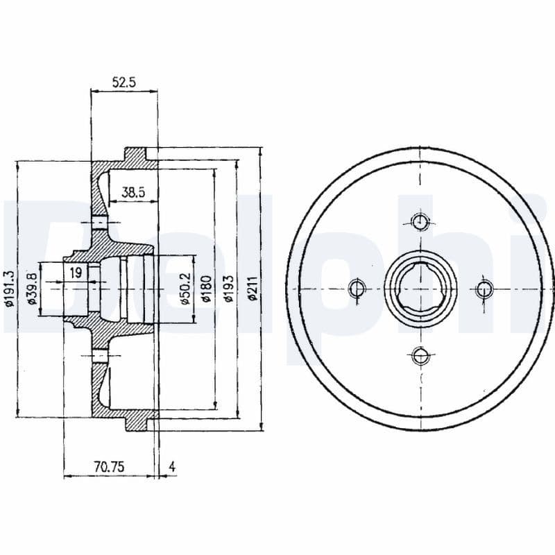 Tambur frana DELPHI BF96