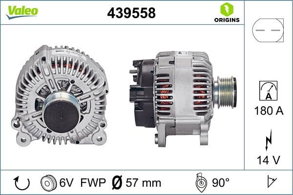 Generator / Alternator VALEO ORIGINS NEW OE TECHNOLOGY 439558