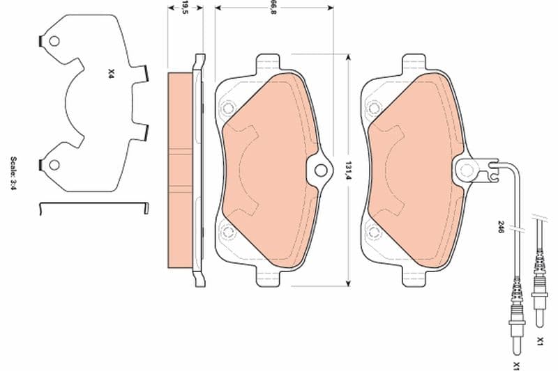 set placute frana,frana disc TRW GDB1895