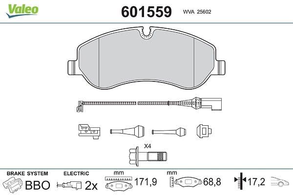 set placute frana,frana disc VALEO 601559
