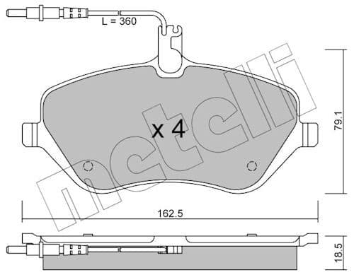 set placute frana,frana disc METELLI 22-0601-0