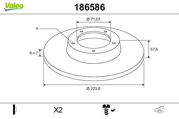 Disc frana VALEO 186586
