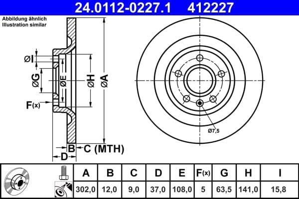 Disc frana ATE 24.0112-0227.1