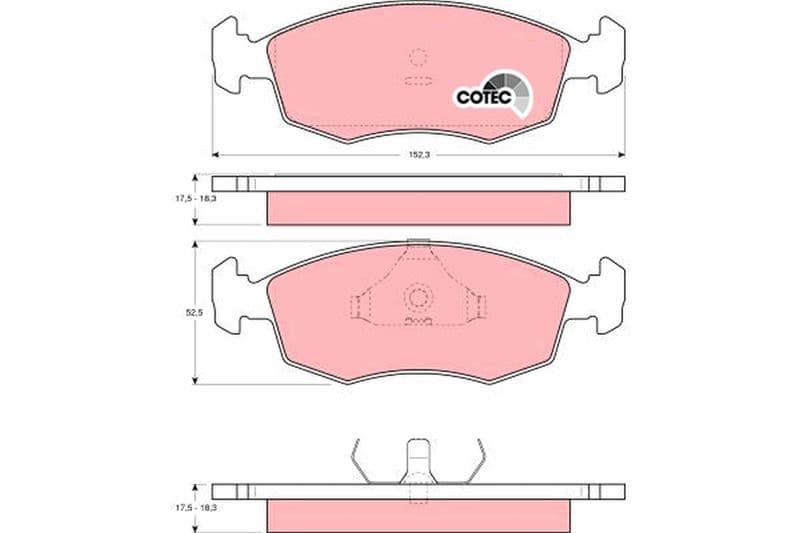 set placute frana,frana disc TRW COTEC GDB371