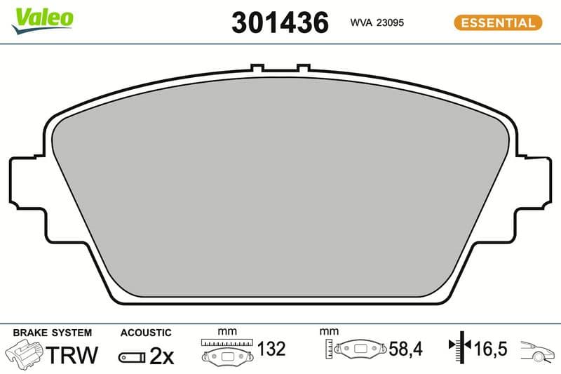 set placute frana,frana disc VALEO ESSENTIAL 301436
