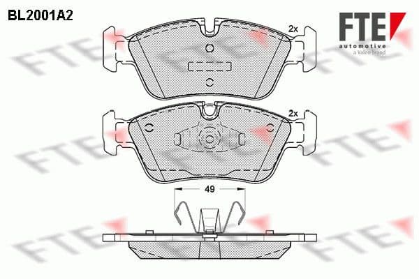set placute frana,frana disc FTE 9010587