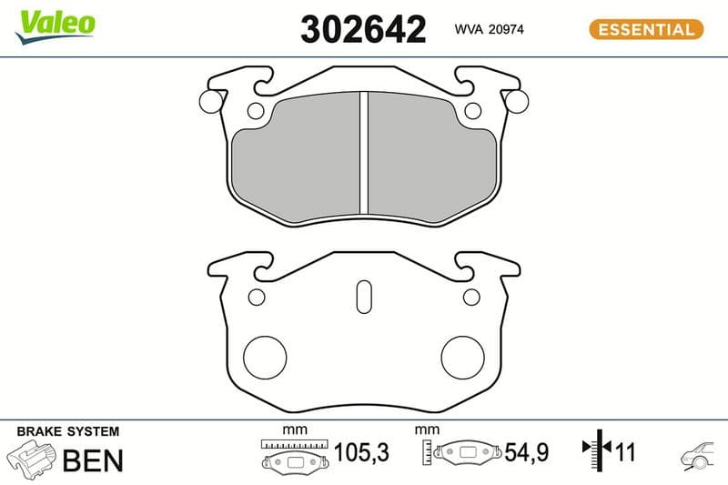 set placute frana,frana disc VALEO 302642