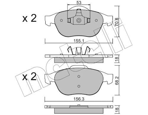 set placute frana,frana disc METELLI 22-0336-0