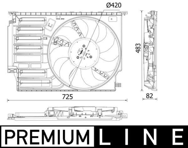 Ventilator, radiator MAHLE BEHR *** PREMIUM LINE *** CFF 548 000P