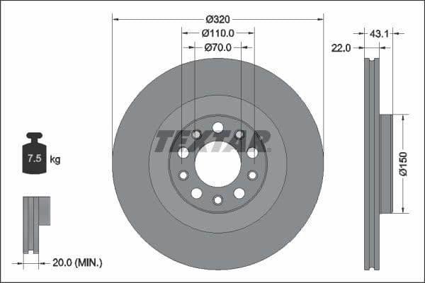 Disc frana TEXTAR PRO 92337803