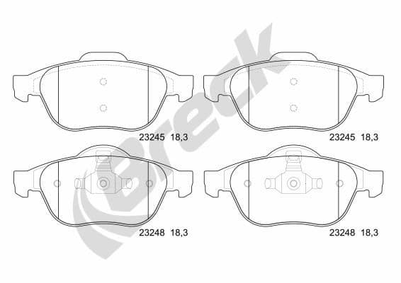 set placute frana,frana disc BRECK 23248 00 701 00