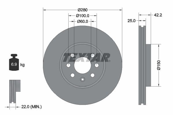 Disc frana TEXTAR PRO 92124603