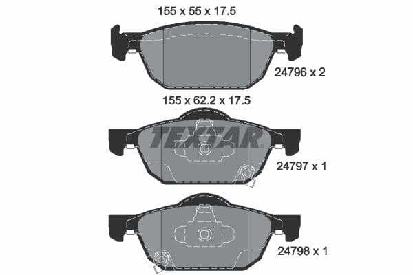 set placute frana,frana disc TEXTAR Q+ 2479601