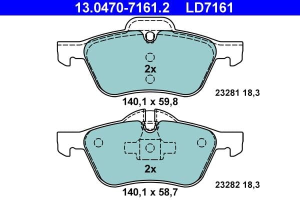 set placute frana,frana disc ATE Ceramic 13.0470-7161.2