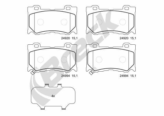 set placute frana,frana disc BRECK 24994 00 551 00