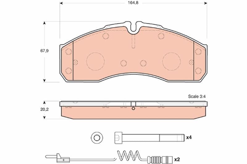 set placute frana,frana disc TRW GDB1694