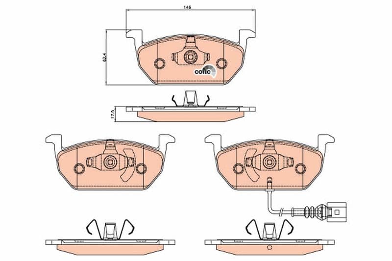 set placute frana,frana disc TRW COTEC GDB2080