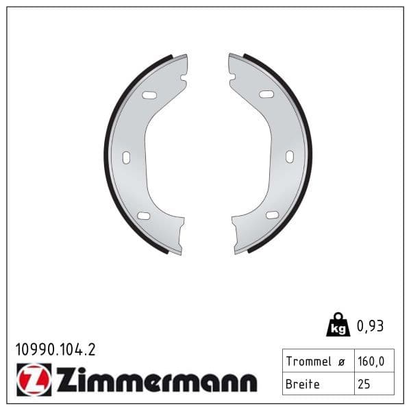 Set saboti frana, frana de mana ZIMMERMANN 10990.104.2