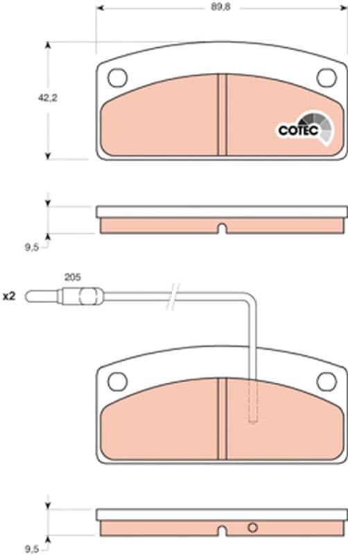 set placute frana,frana disc TRW COTEC GDB1679