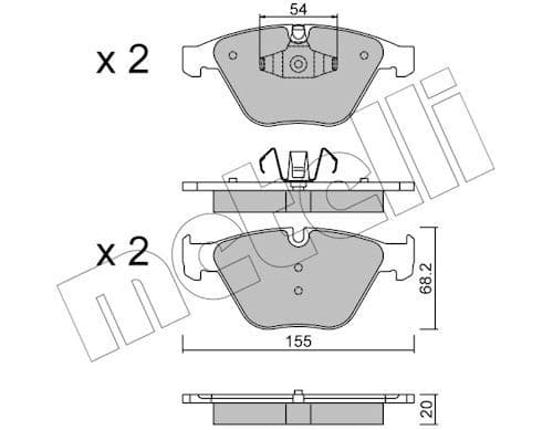 set placute frana,frana disc METELLI 22-0558-6