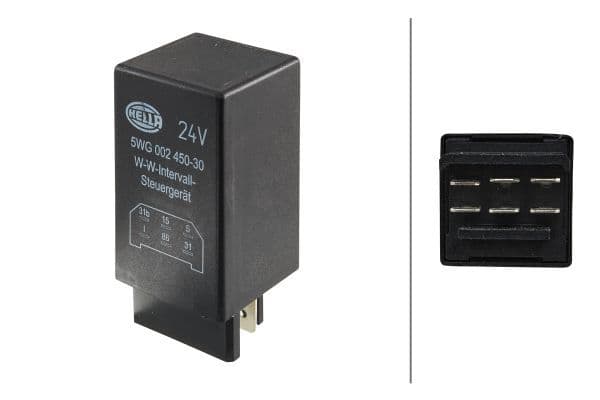 Releu, temporizare stergator parbriz HELLA 5WG 002 450-301