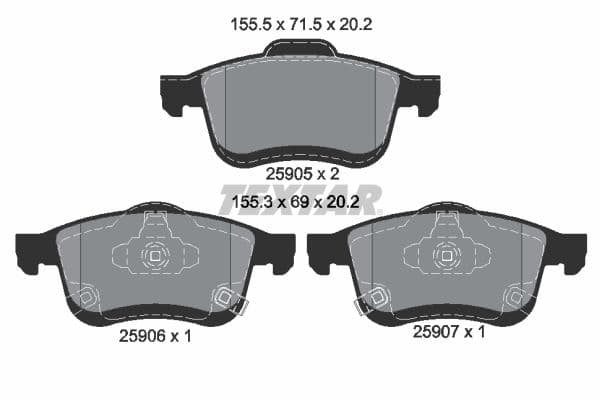 set placute frana,frana disc TEXTAR Q+ 2590501