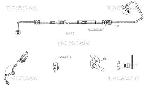 Furtun hidraulic, sistem de directie TRISCAN 8516 16010