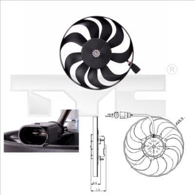 Ventilator, radiator TYC 802-0001