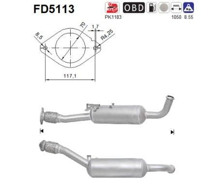 Filtru funingine/particule, sist.de esapament AS-PL FD5113