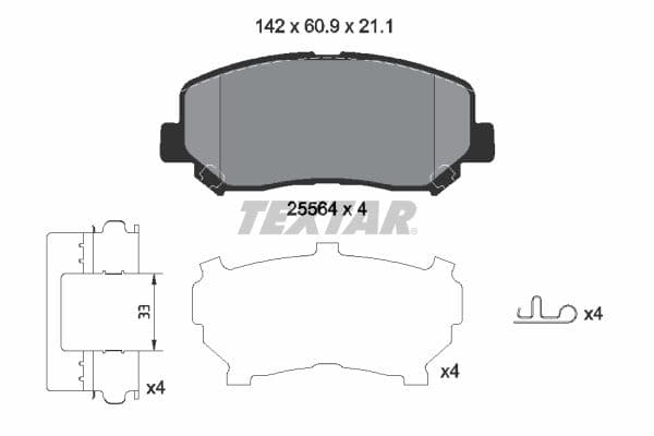 set placute frana,frana disc TEXTAR Q+ 2556403