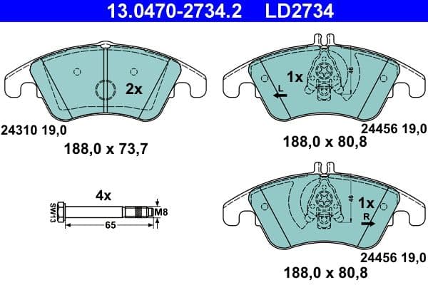 set placute frana,frana disc ATE Ceramic 13.0470-2734.2