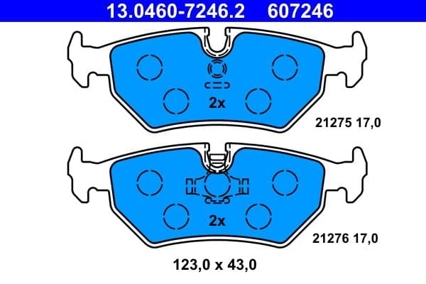 set placute frana,frana disc ATE 13.0460-7246.2