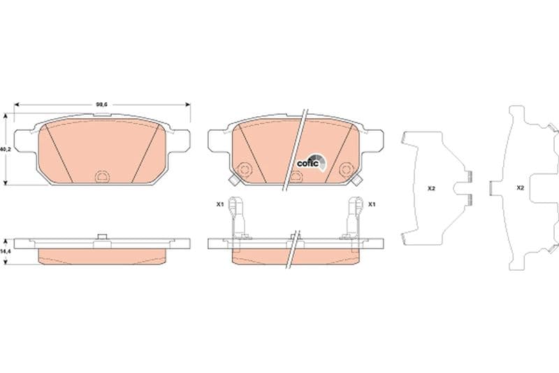 set placute frana,frana disc TRW COTEC GDB3529