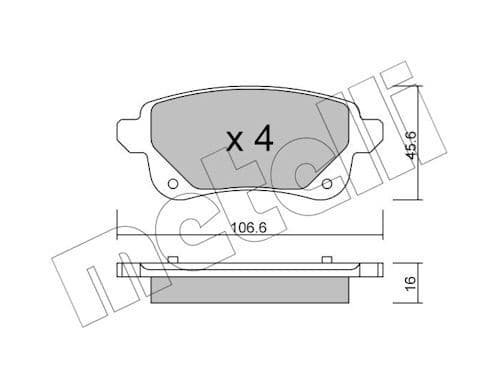 set placute frana,frana disc METELLI 22-1112-0