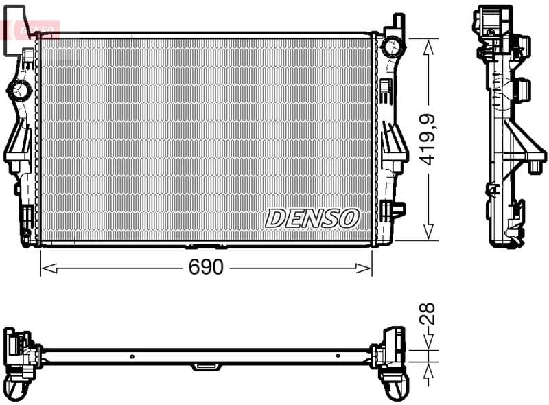 Radiator, racire motor DENSO DRM17113