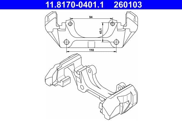 Suport,etrier ATE 11.8170-0401.1