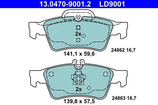 set placute frana,frana disc ATE Ceramic 13.0470-9001.2
