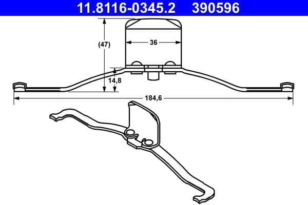 Arc, etrier frana ATE 11.8116-0345.2