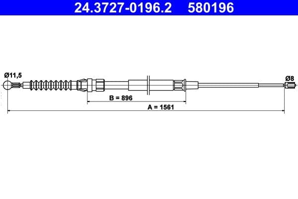 Cablu, frana de parcare ATE 24.3727-0196.2