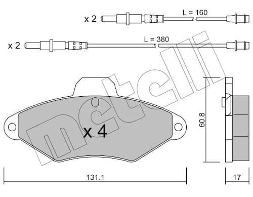 set placute frana,frana disc METELLI 22-0144-0