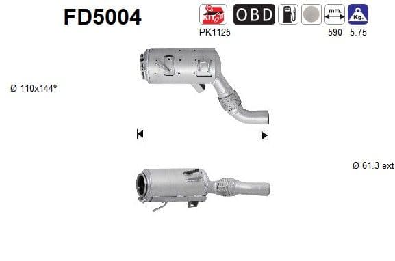 Filtru funingine/particule, sist.de esapament AS-PL FD5004