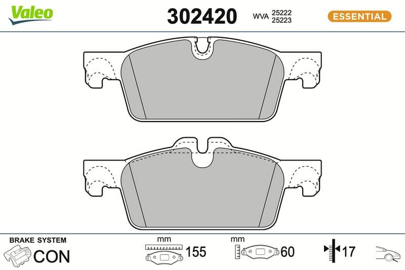 set placute frana,frana disc VALEO ESSENTIAL 302420