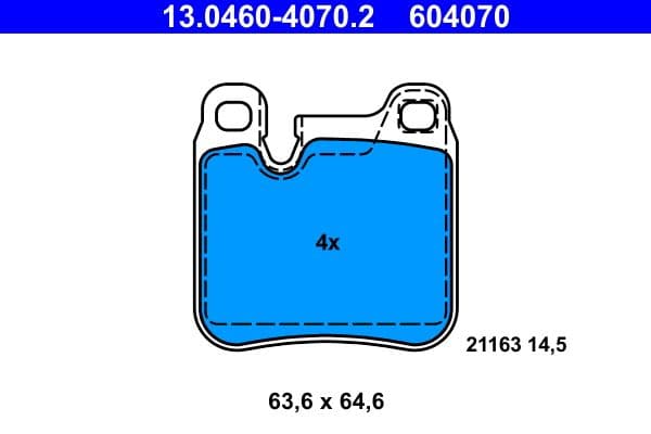 set placute frana,frana disc ATE 13.0460-4070.2