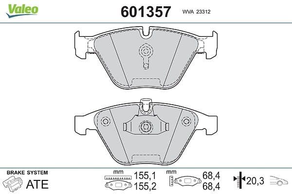 set placute frana,frana disc VALEO 601357