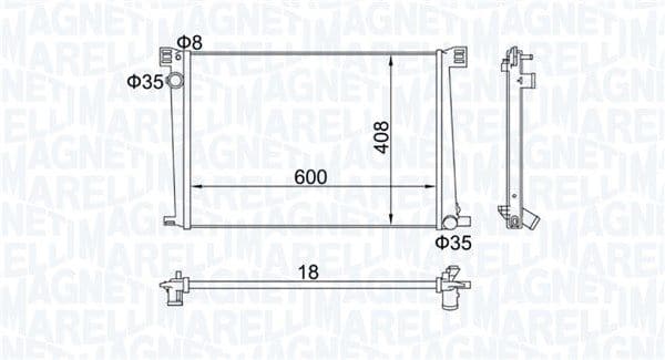 Radiator, racire motor MAGNETI MARELLI 350213168600
