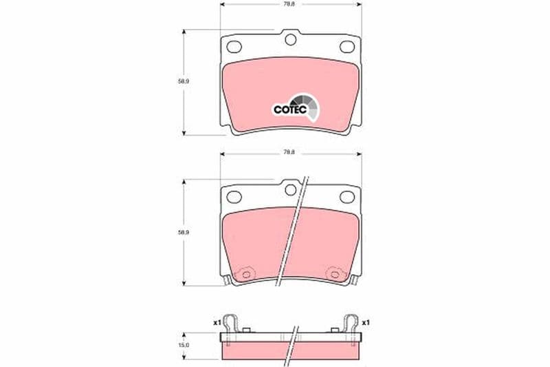 set placute frana,frana disc TRW COTEC GDB3239