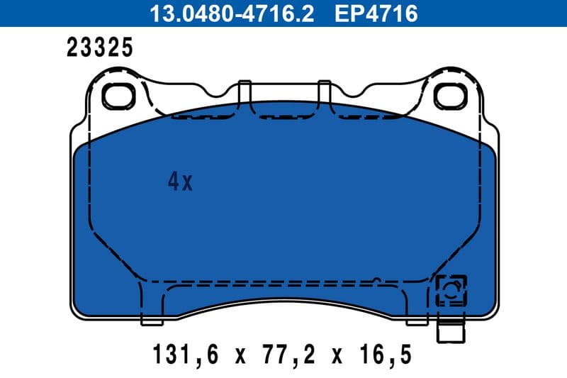 set placute frana,frana disc ATE New Original 13.0480-4716.2