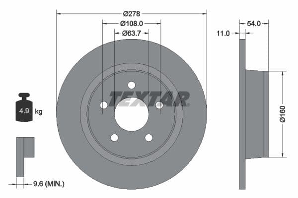 Disc frana TEXTAR PRO 92124903