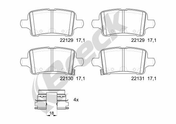 set placute frana,frana disc BRECK 22129 00 704 00